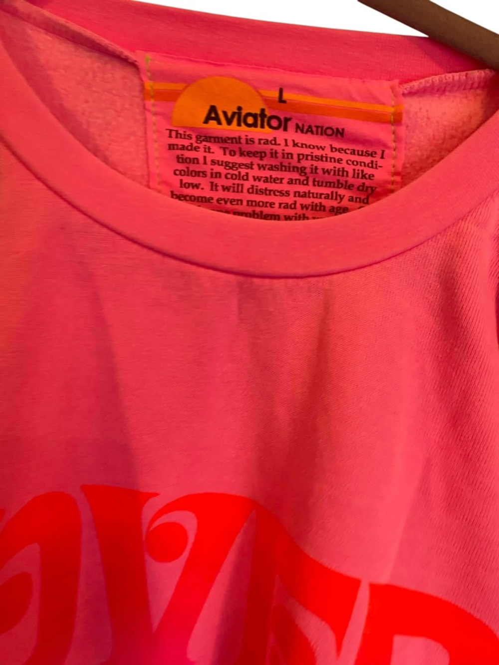 NWT Aviator Nation lover sweatshirt PINK Size L - Picture 3 of 6